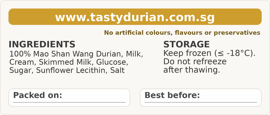 猫山王榴莲冰淇淋 (100克)